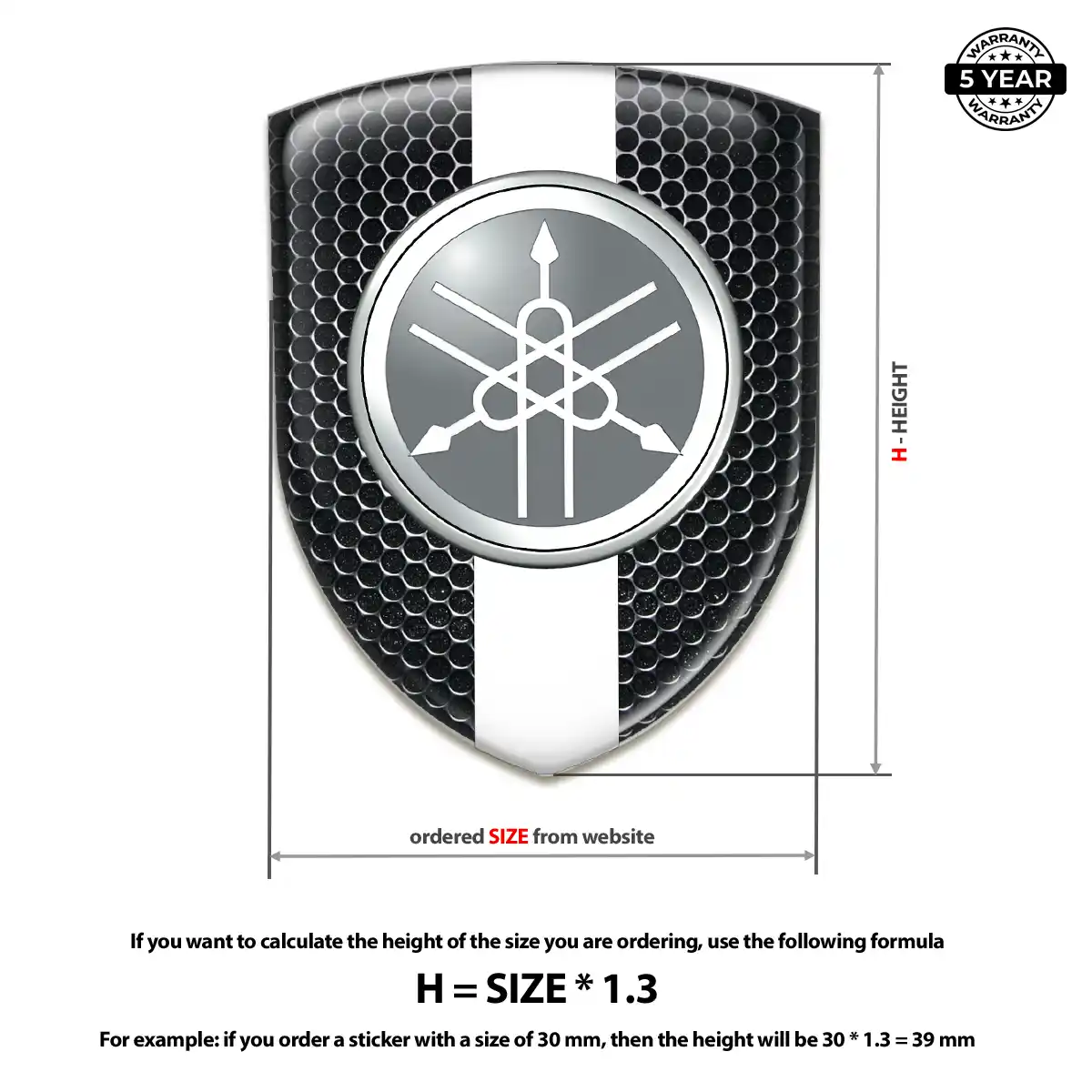 Yamaha Domed Emblem Prime Quality