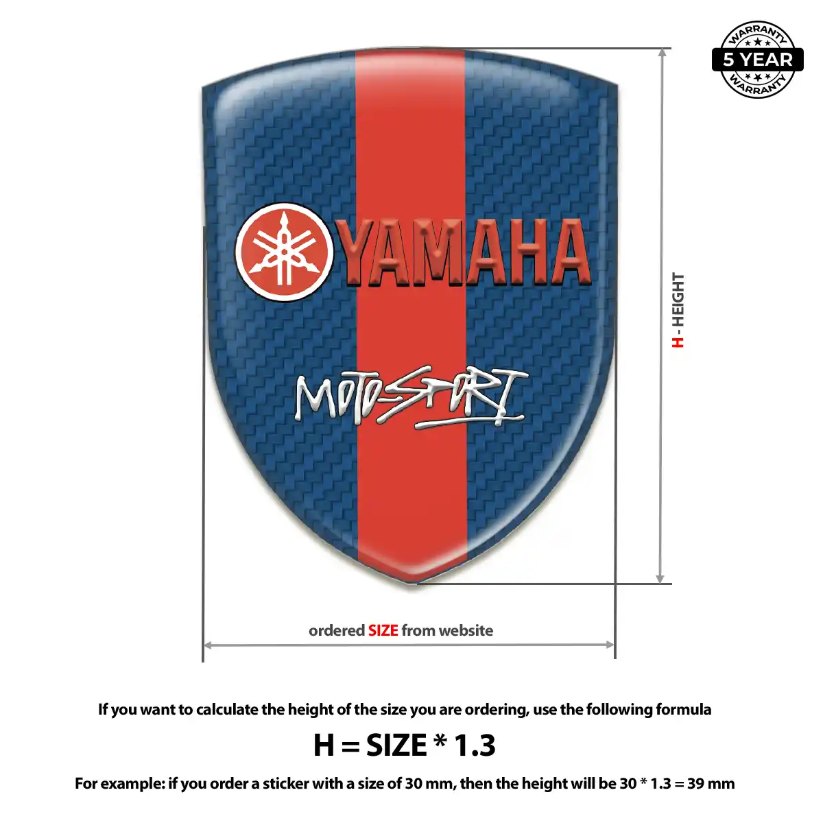 Yamaha Domed Emblem Resin Luxe