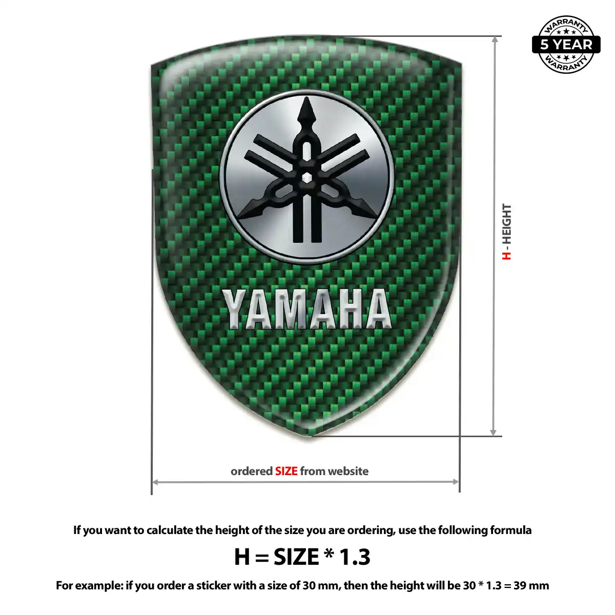 Yamaha Domed Logo Decal Branded Line