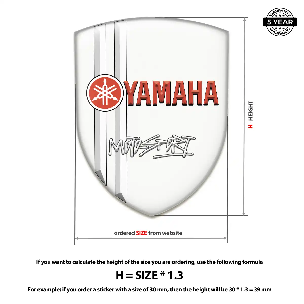 Yamaha Domed Logo Decal Exterior Luxe