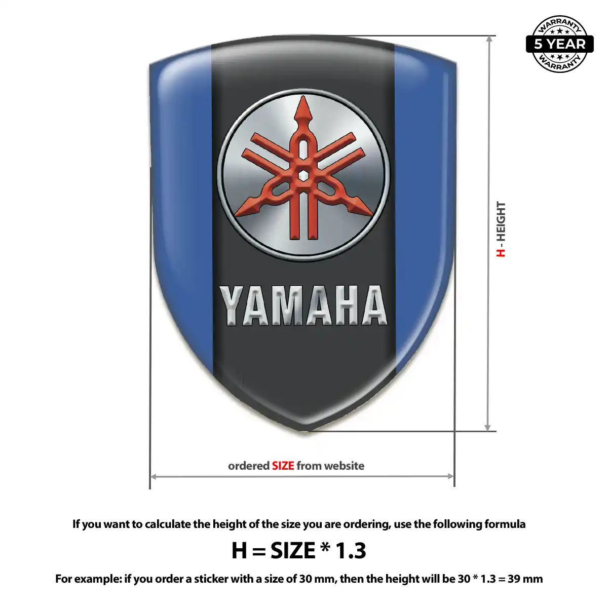 Yamaha Domed Logo Decal Interior Luxe
