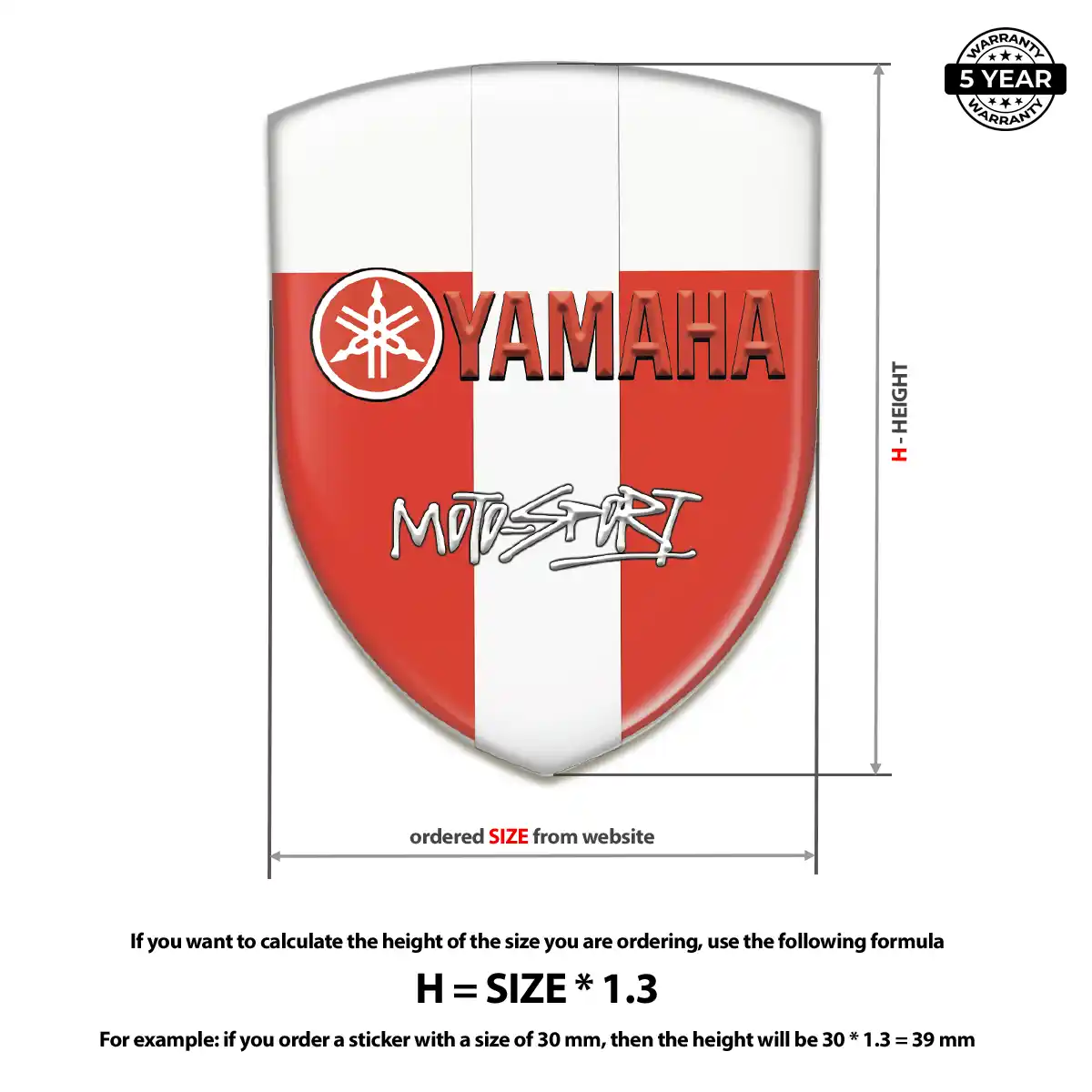 Yamaha Domed Logo Decal Marked Edition