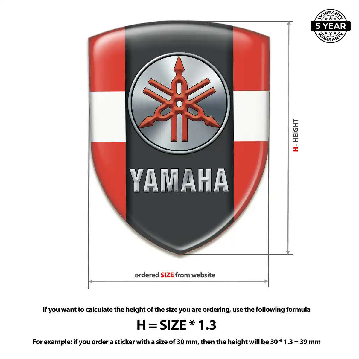 Yamaha Domed Logo Decal Opulent Line