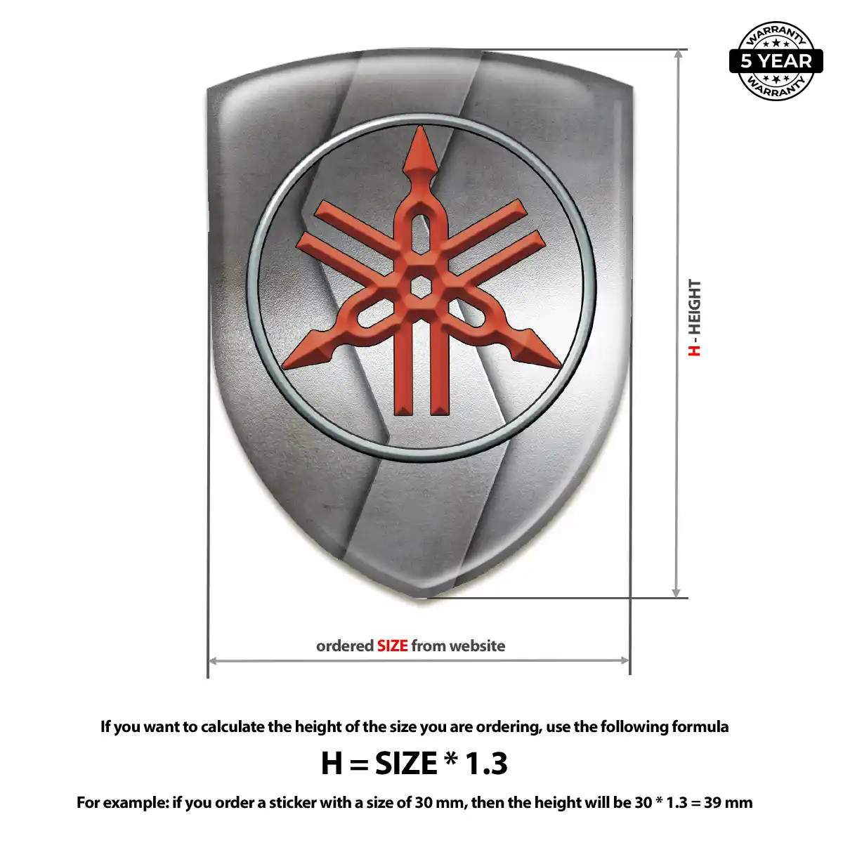 Yamaha Domed Logo Decal Outer Style