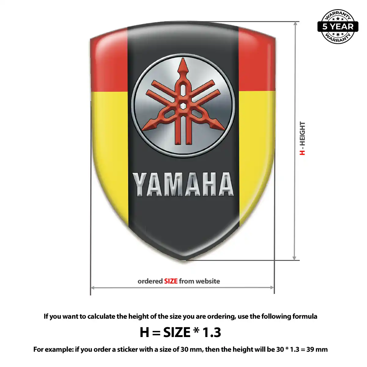 Yamaha Domed Logo Decal Premium Dome