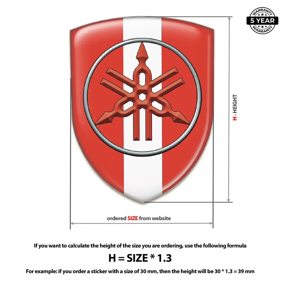 Yamaha Domed Logo Decal Prestige Line