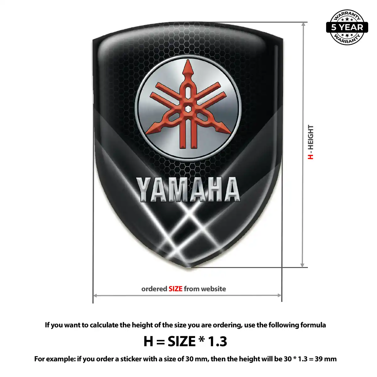 Yamaha Domed Logo Decal Prime Quality