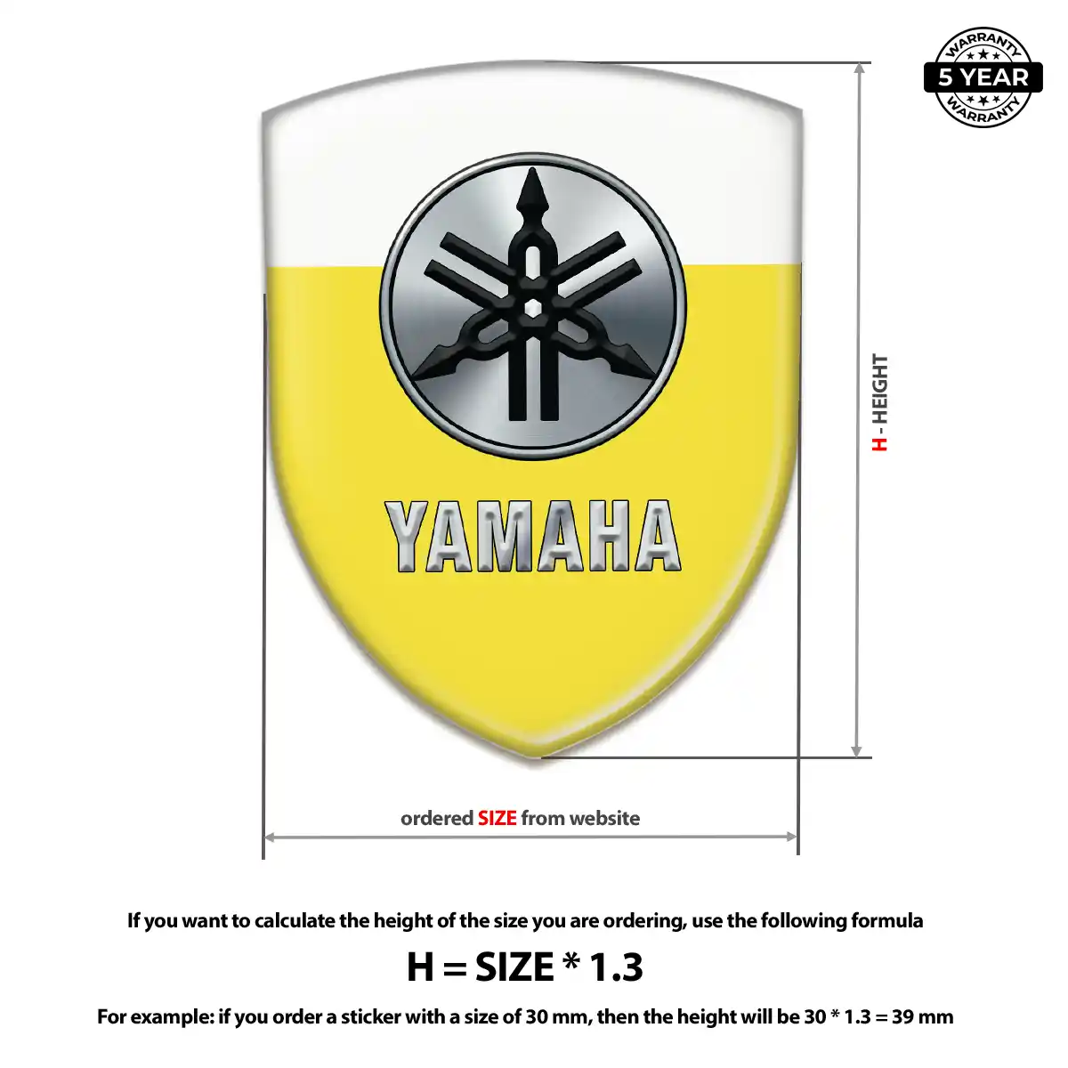 Yamaha Domed Logo Decal Refined Design