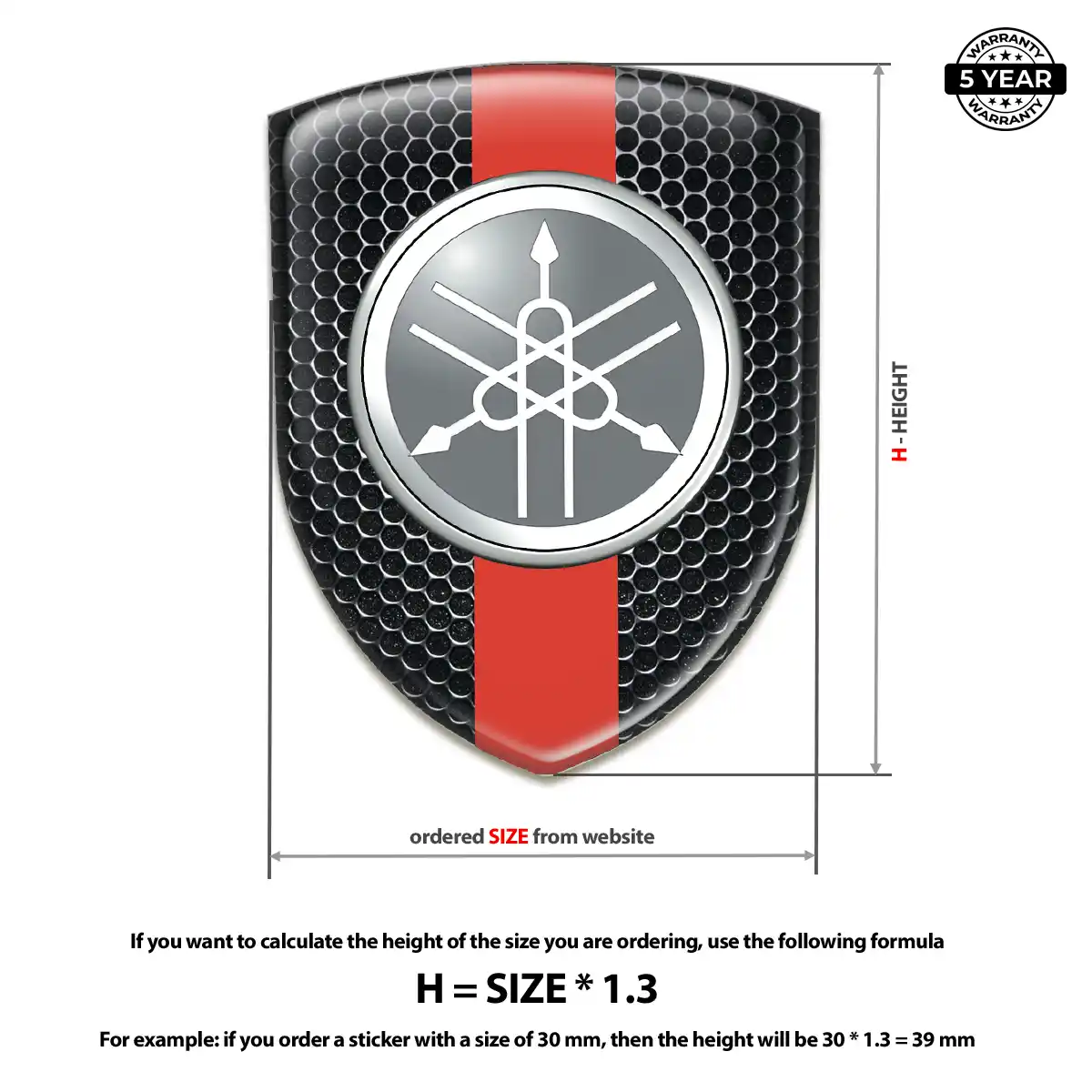 Yamaha Domed Logo Decal Resin Elite