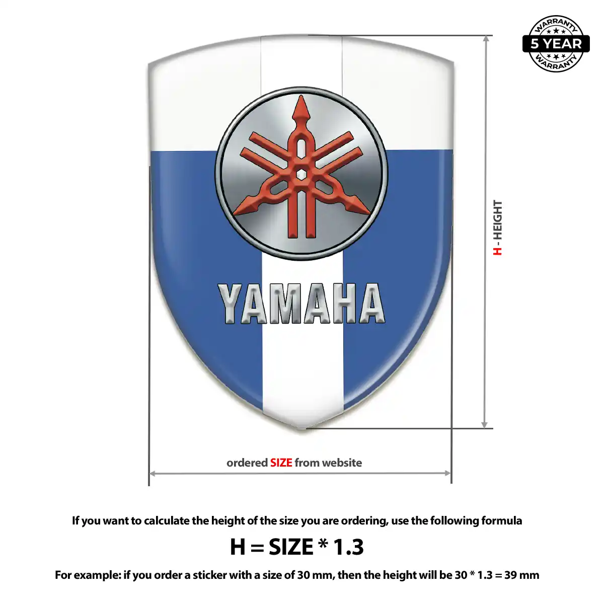Yamaha Domed Logo Decal Resin Luxe