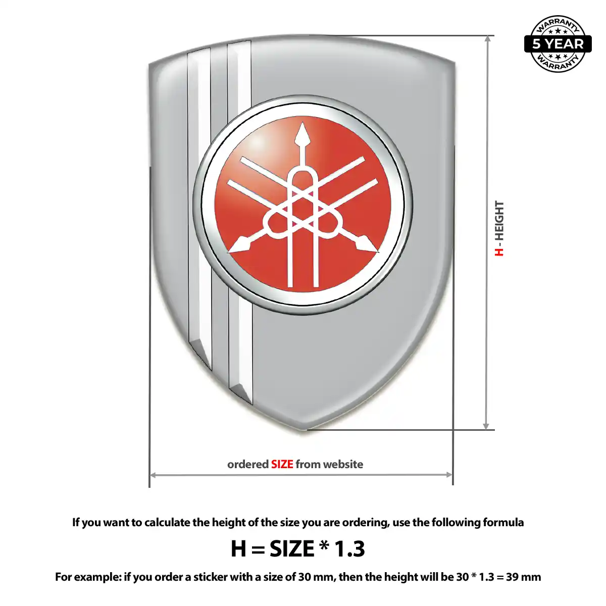 Yamaha Domed Logo Decal Signature Grade