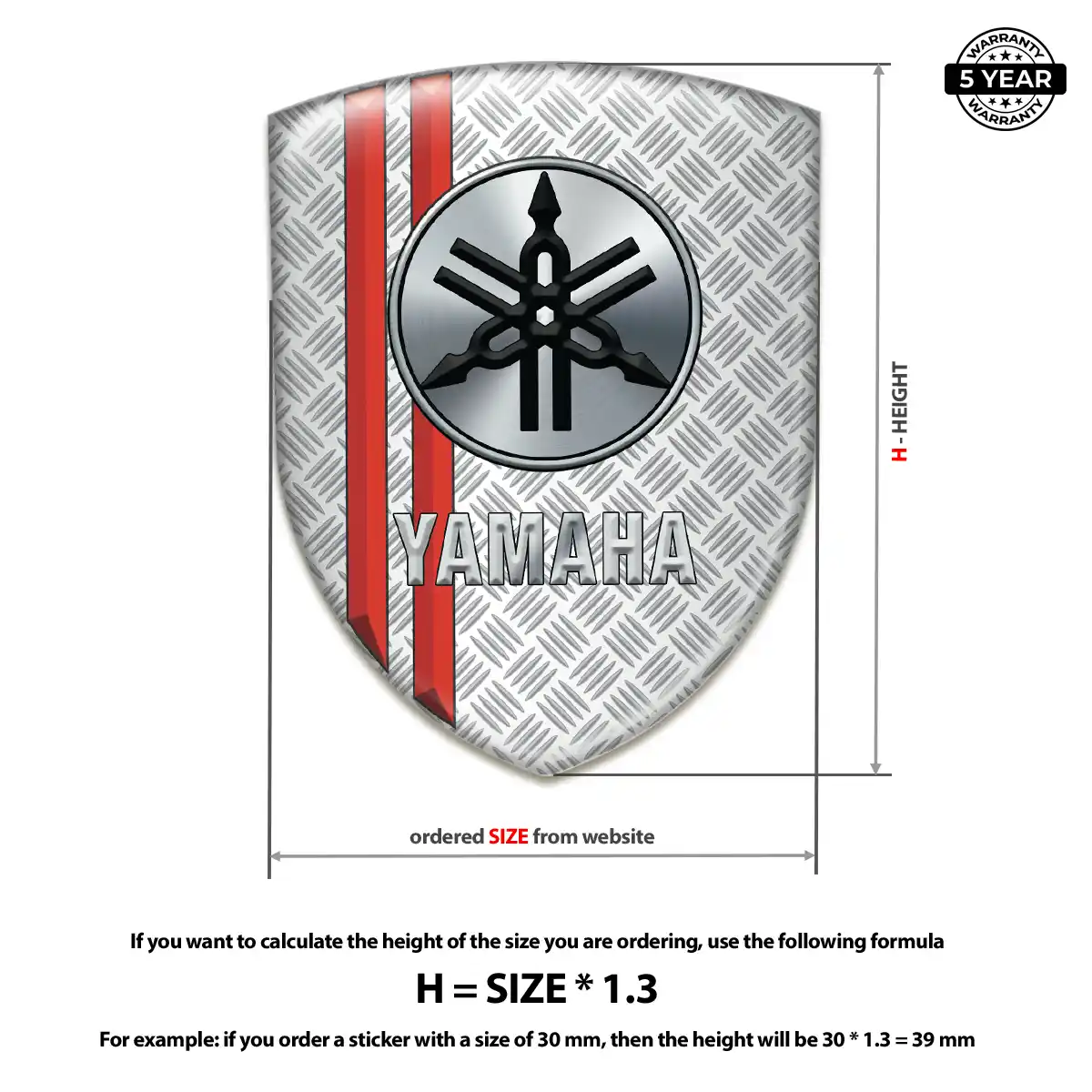 Yamaha Domed Logo Decal Sleek Style