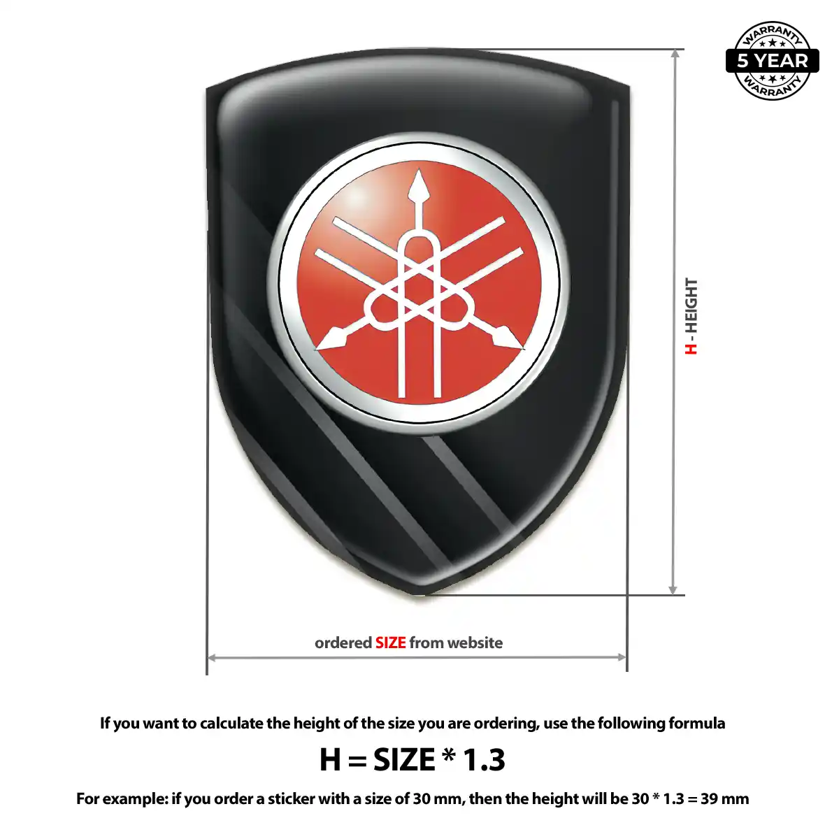Yamaha Domed Logo Decal Street Tuning