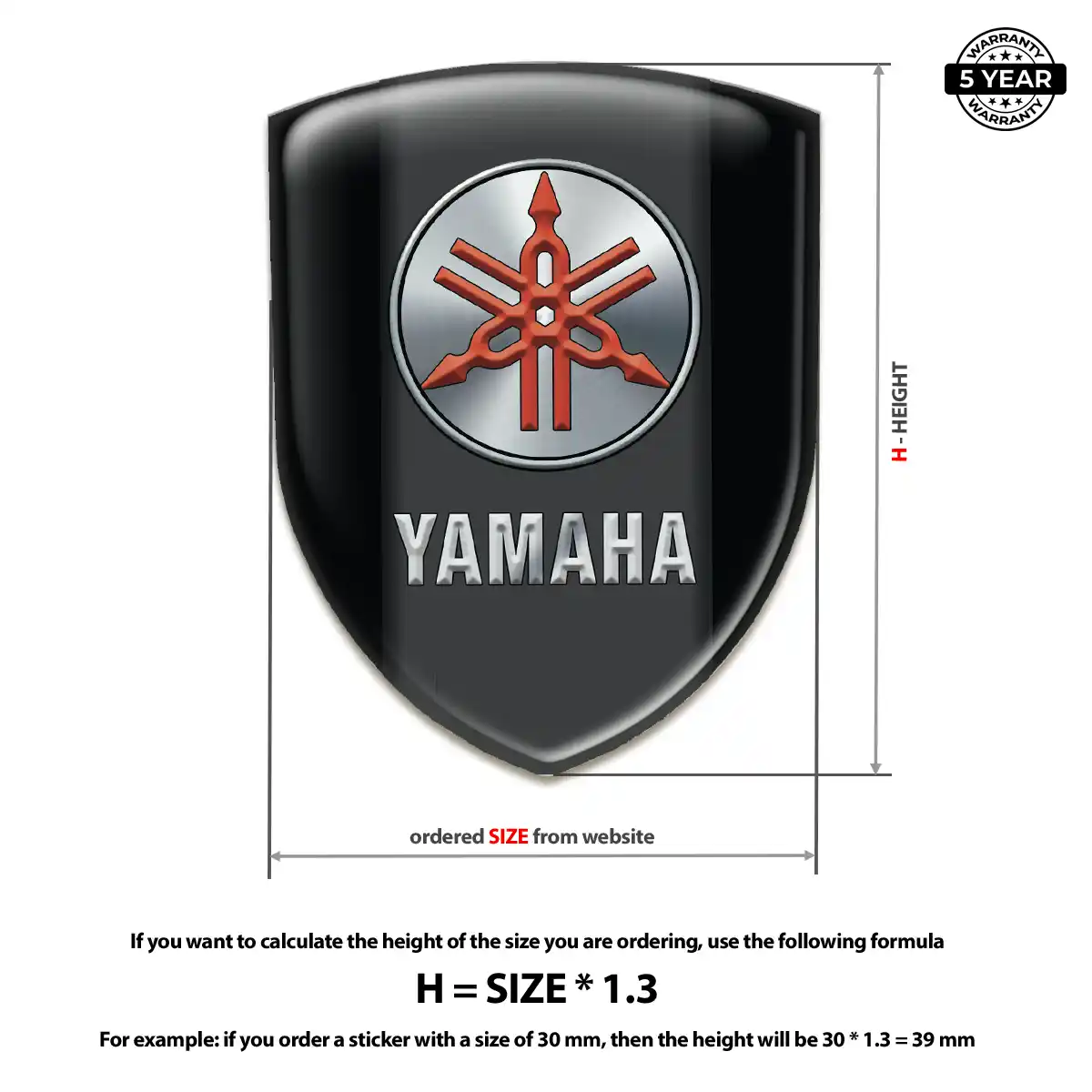 Yamaha Domed Logo Decal Superior Craft