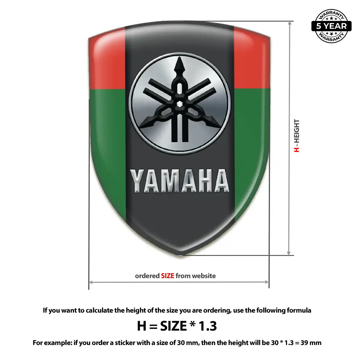 Yamaha Domed Logo Sticker Auto Tuning