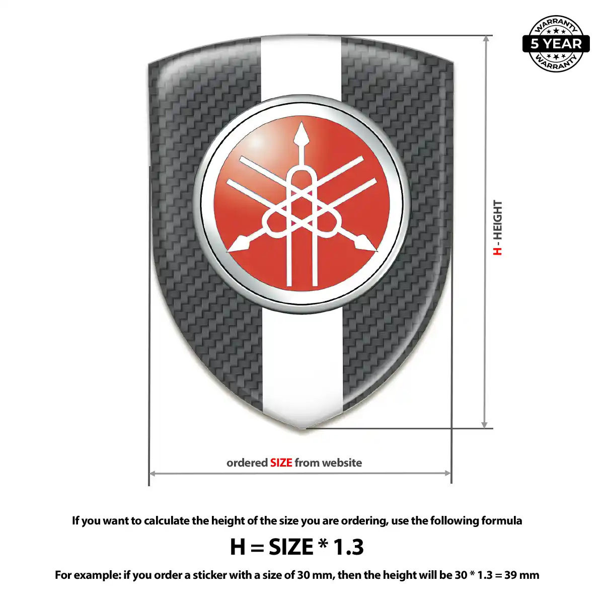 Yamaha Domed Logo Sticker Branded Line