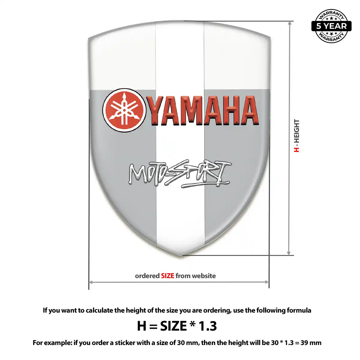 Yamaha Domed Logo Sticker Cabin Style