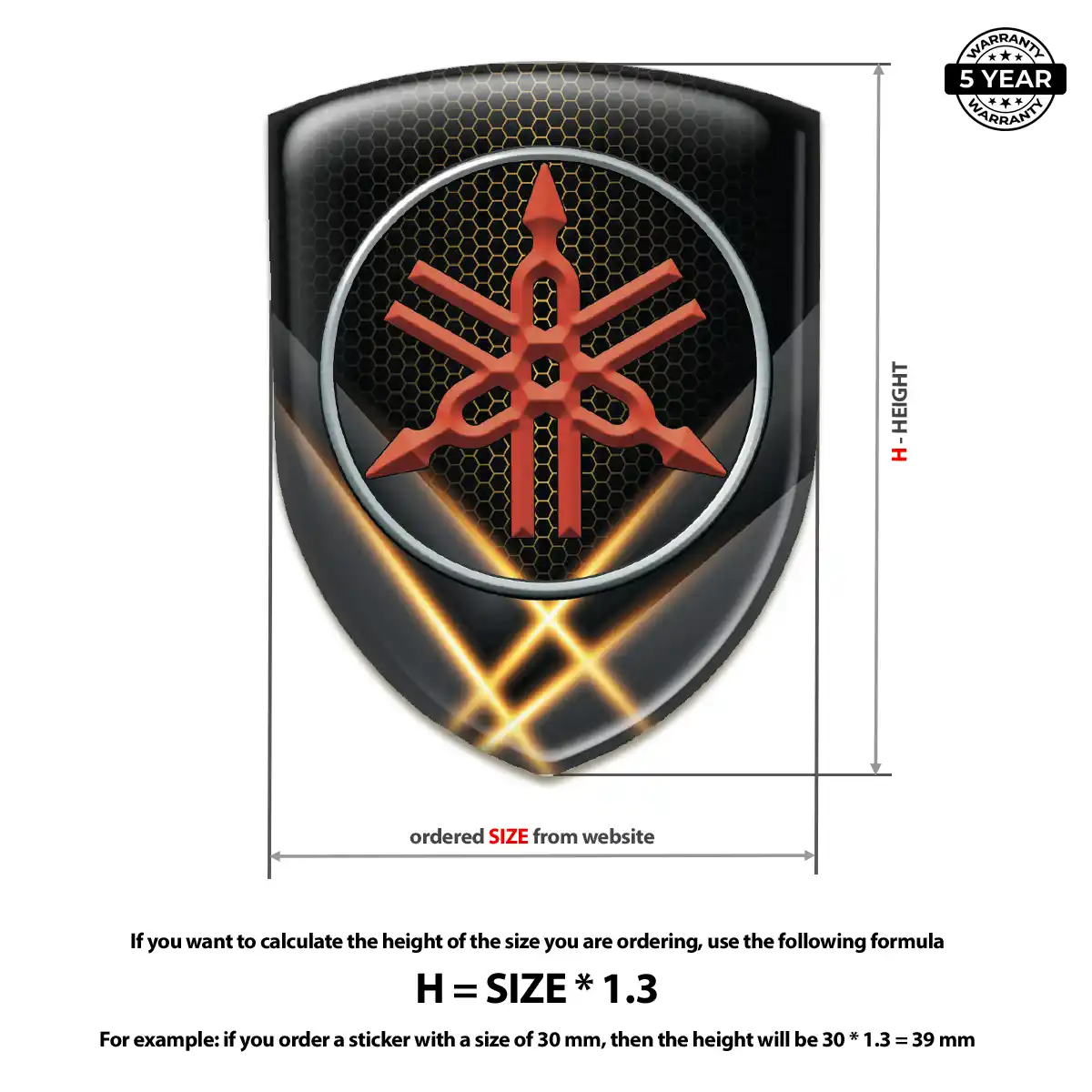 Yamaha Domed Logo Sticker Elite Finish