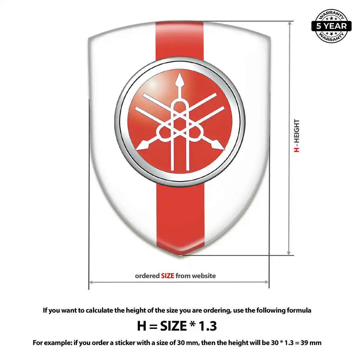 Yamaha Domed Logo Sticker Interior Elegance