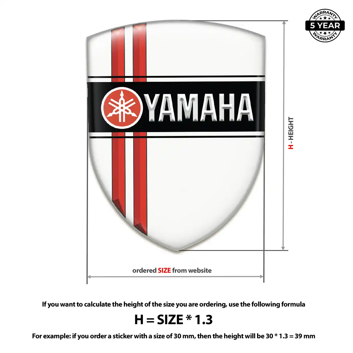 Yamaha Domed Logo Sticker Interior Luxe