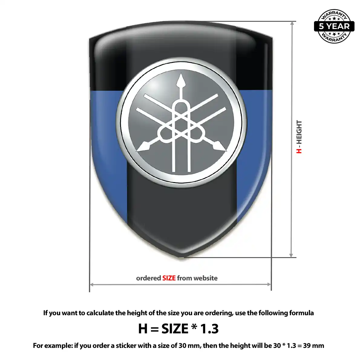 Yamaha Domed Logo Sticker Marked Edition