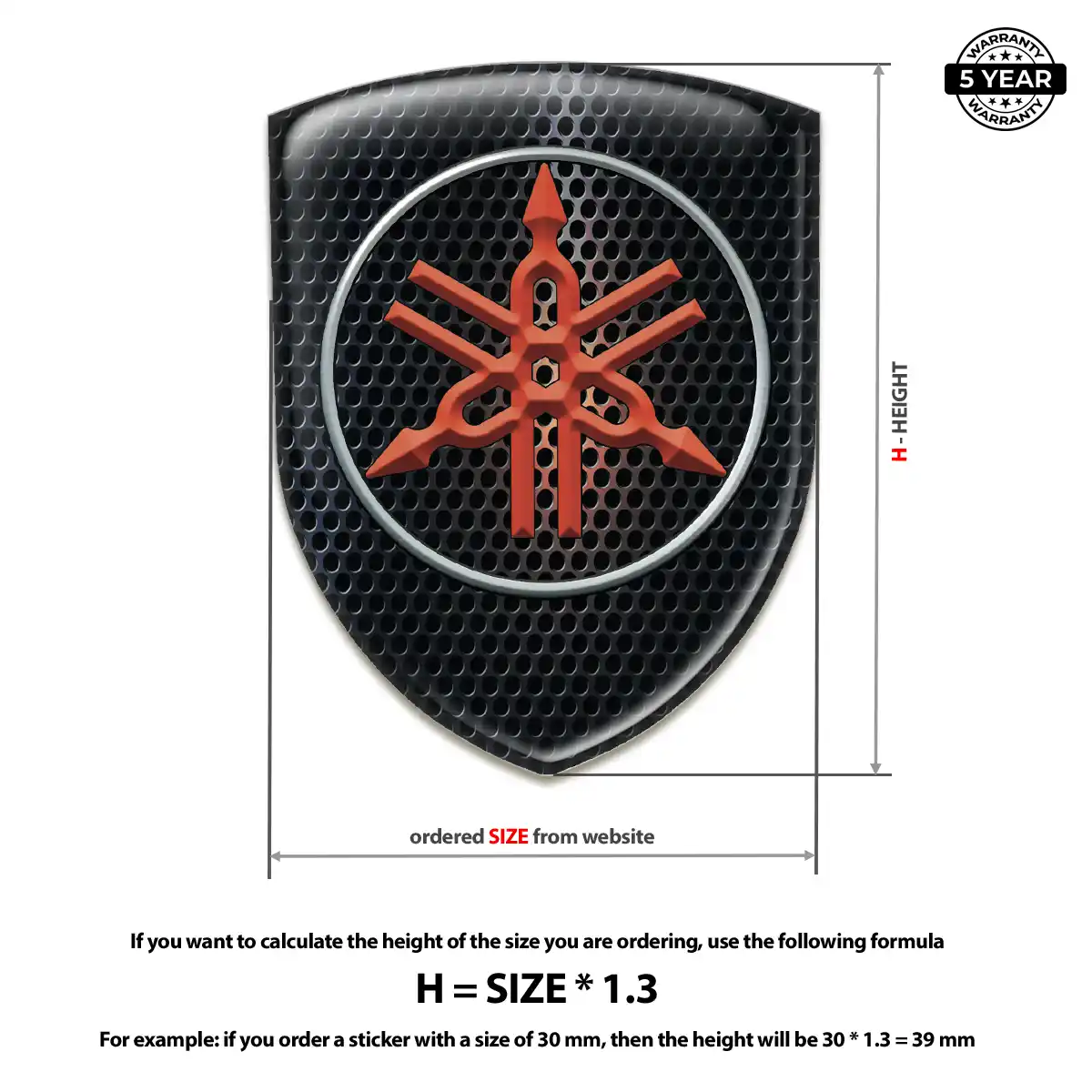 Yamaha Domed Logo Sticker Performance Style