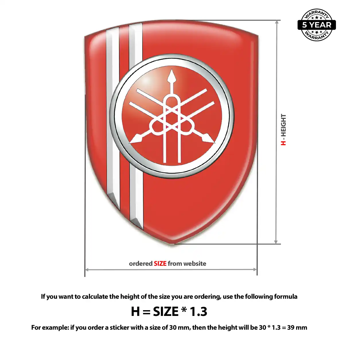 Yamaha Domed Logo Sticker Prestige Line