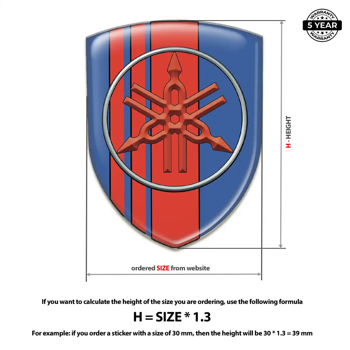 Yamaha Domed Logo Sticker Prime Quality