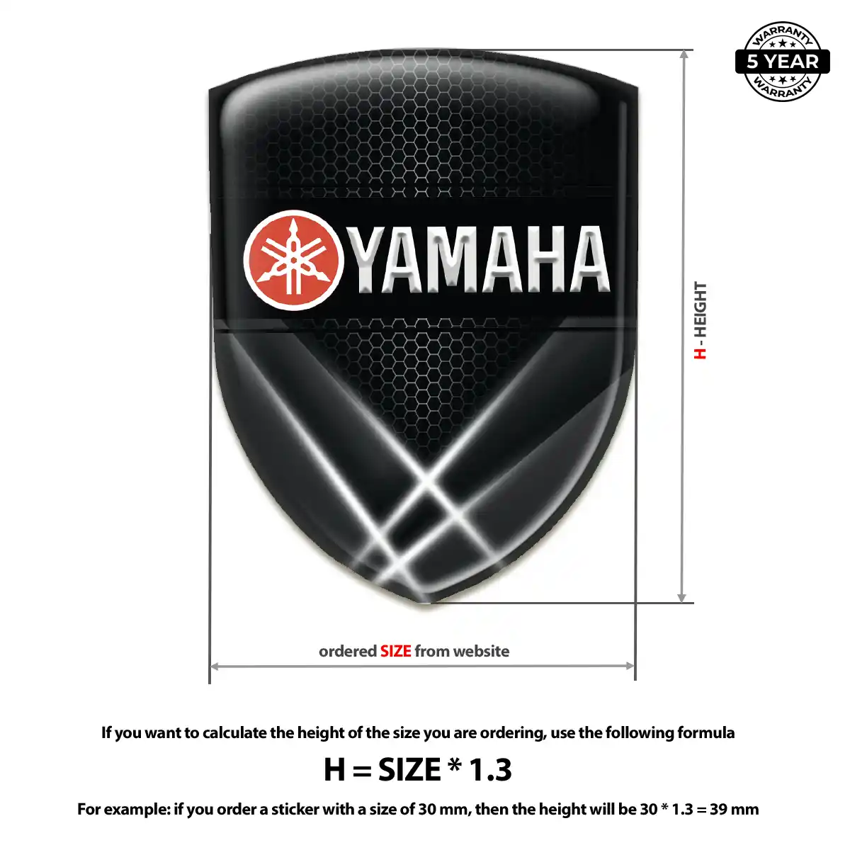 Yamaha Domed Logo Sticker Refined Design