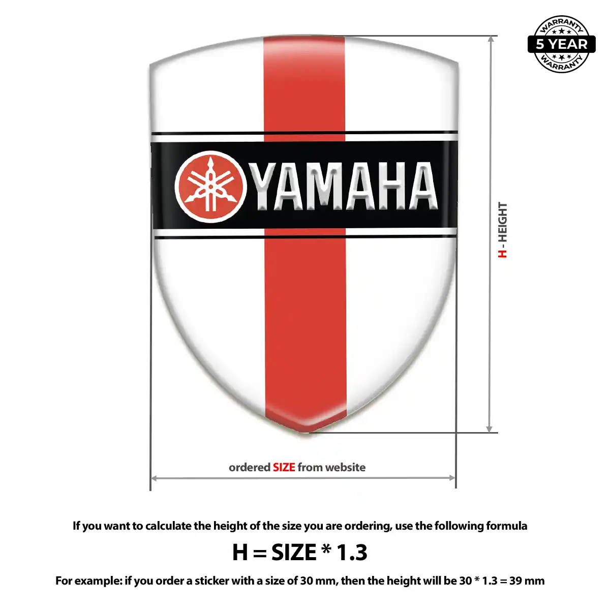 Yamaha Domed Logo Sticker Resin Elite