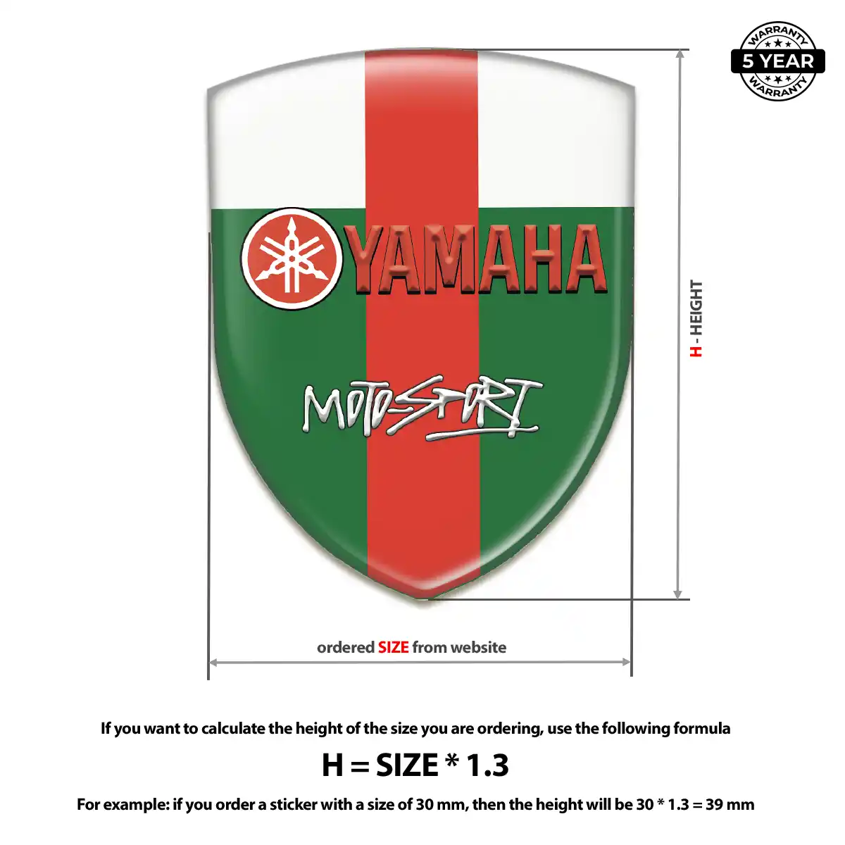 Yamaha Domed Logo Sticker Resin Luxe
