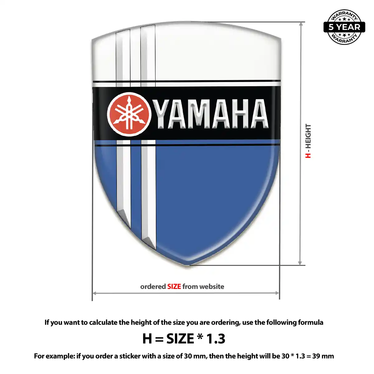Yamaha Domed Logo Sticker Sleek Style