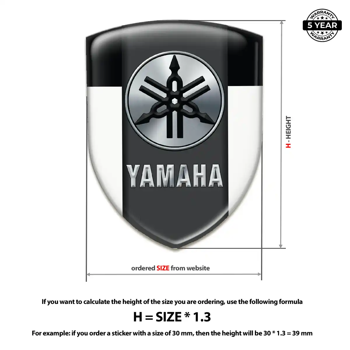 Yamaha Domed Logo Sticker Superior Craft