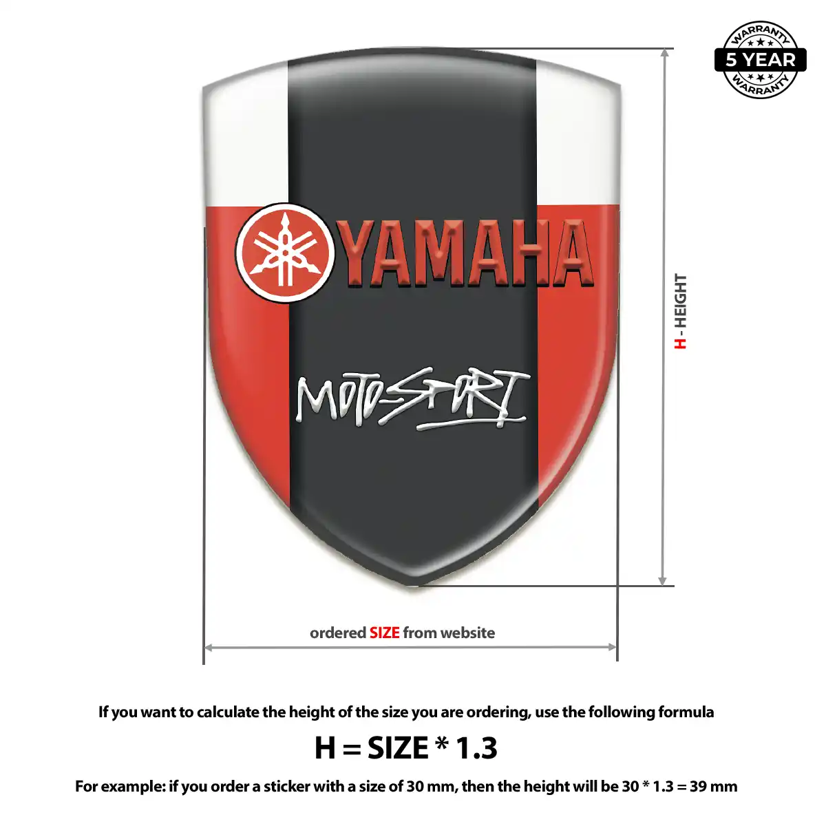 Yamaha Domed Logo Sticker Vortex Series