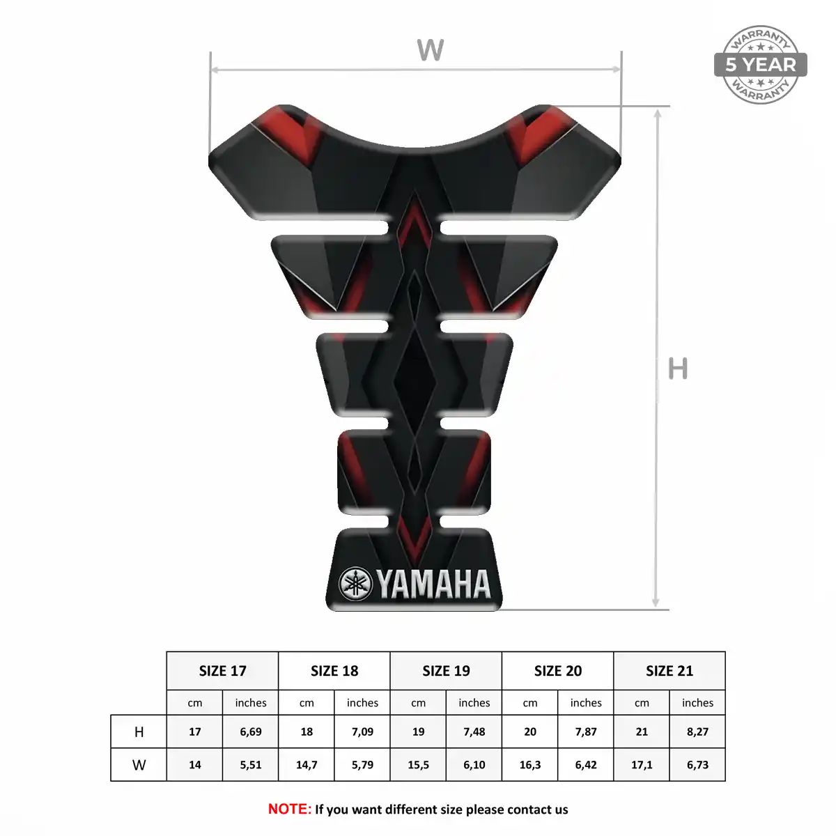Yamaha Domed Tank Pad Elite Finish