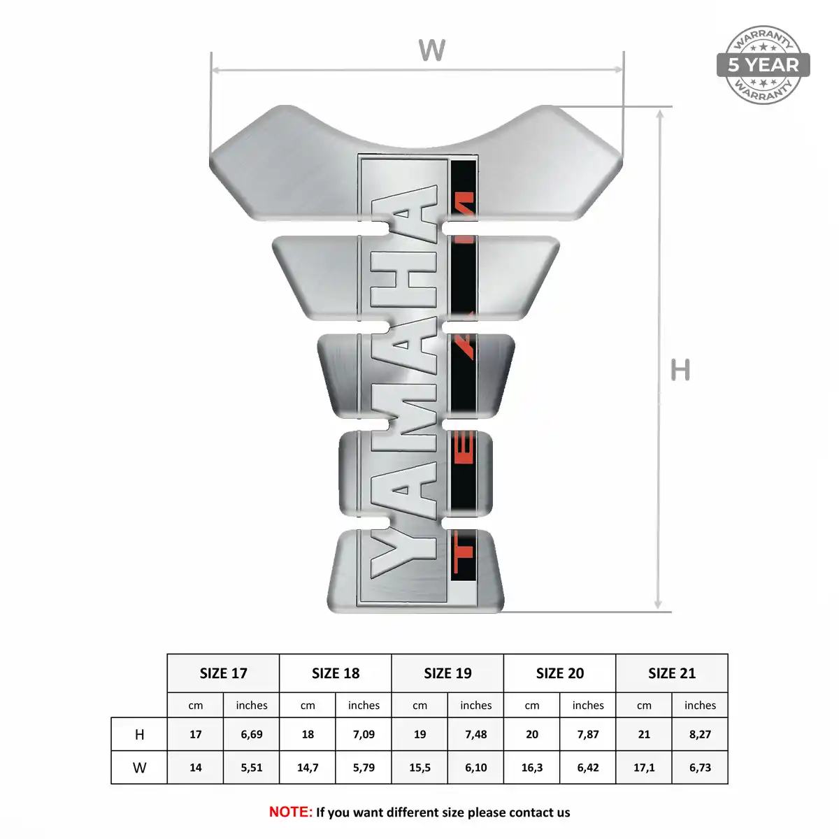 Yamaha Domed Tank Sticker Elite Finish