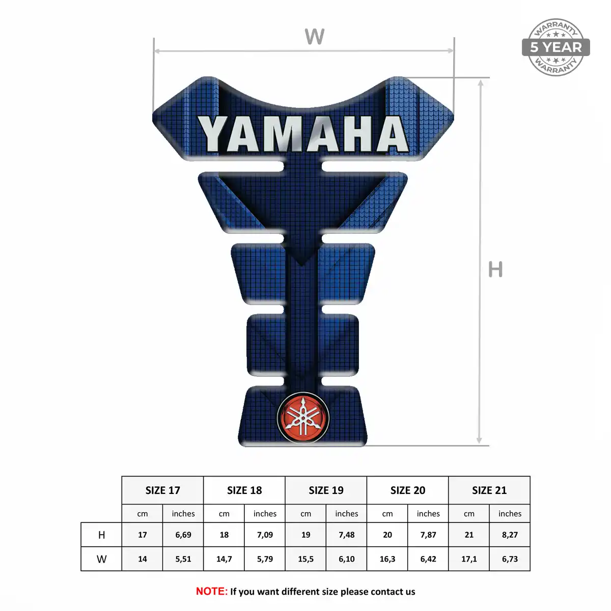 Yamaha Domed Tank Sticker Prime Quality