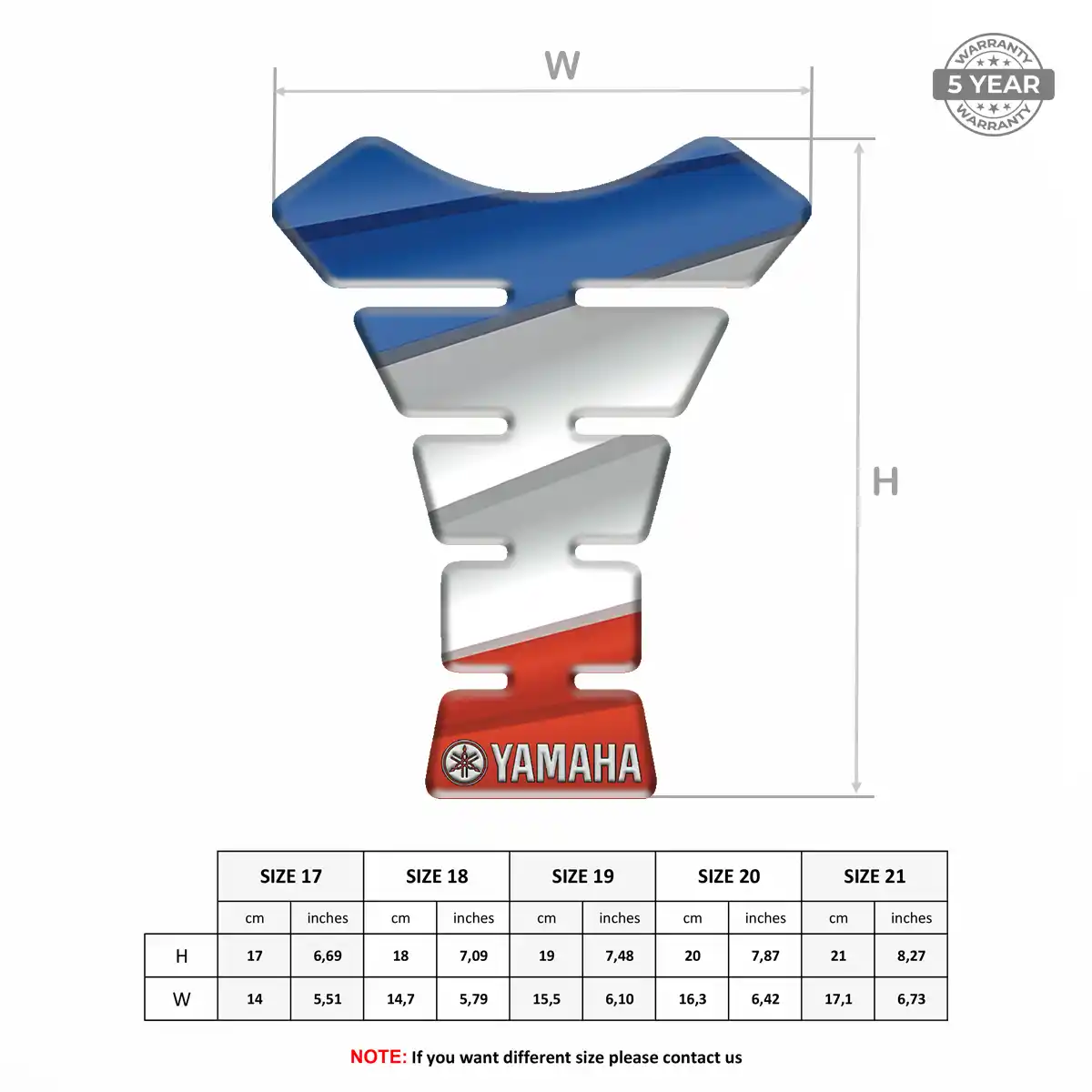 Yamaha Domed Tank Sticker Refined Design