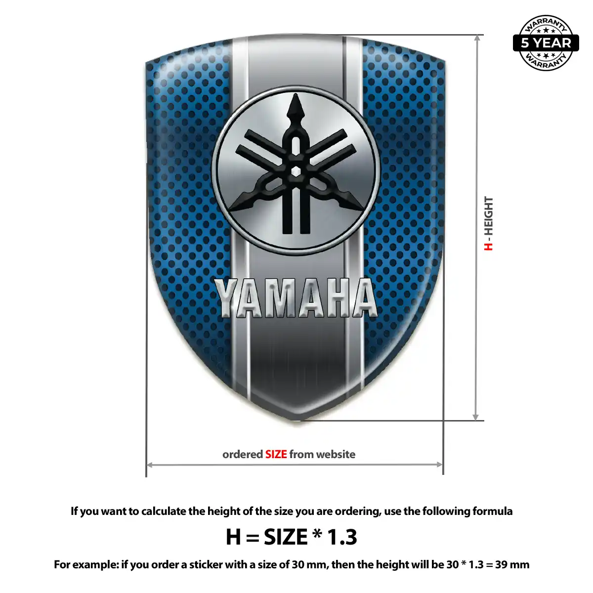 Yamaha Emblem Badge Logo Branded Line