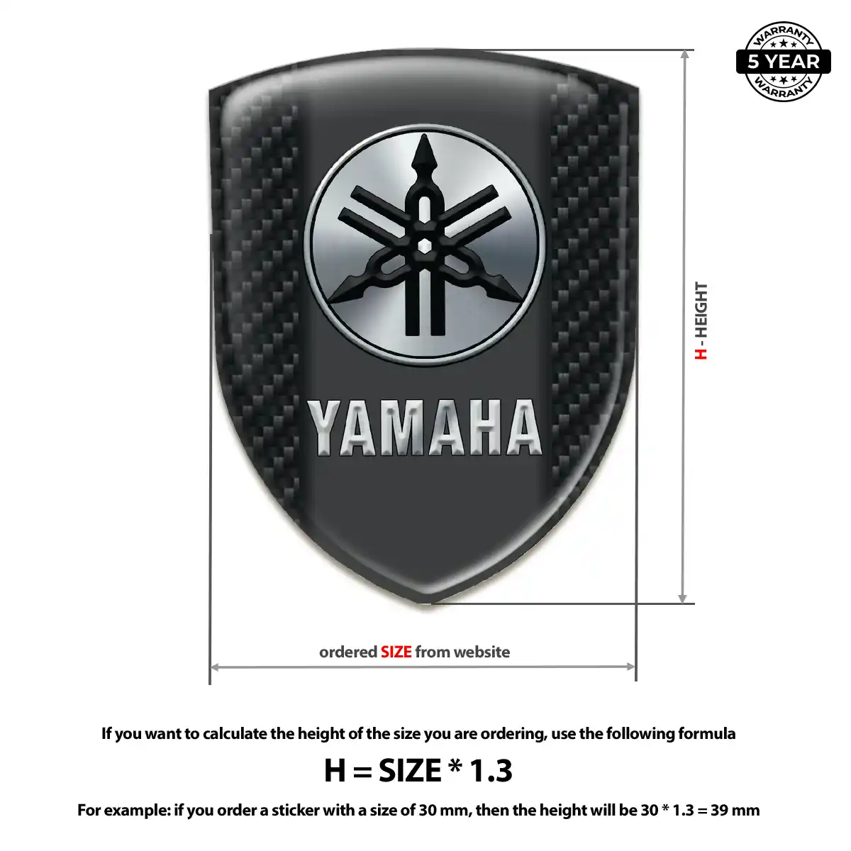 Yamaha Emblem Badge Logo Resin Luxe