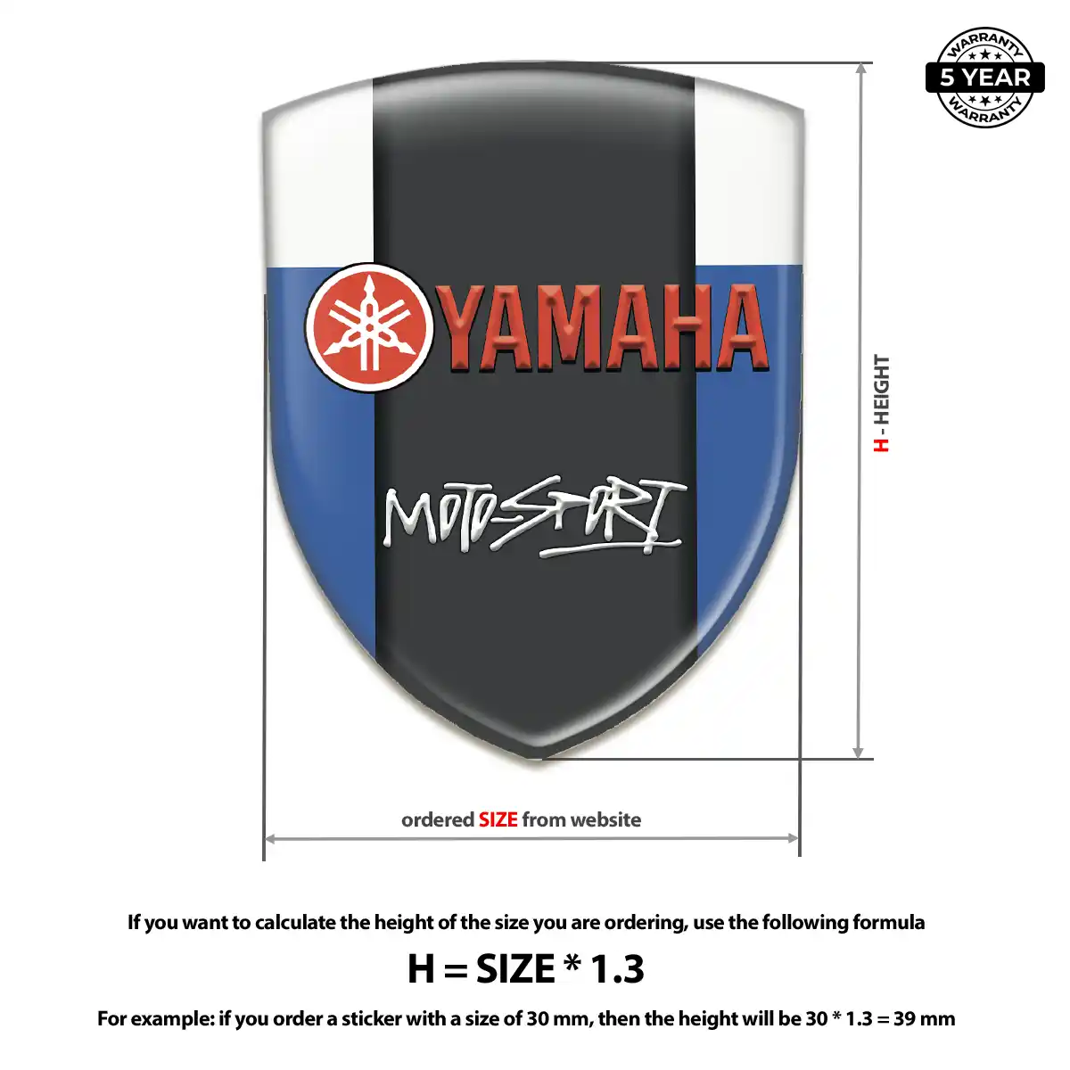 Yamaha Emblem Domed Badge Branded Line