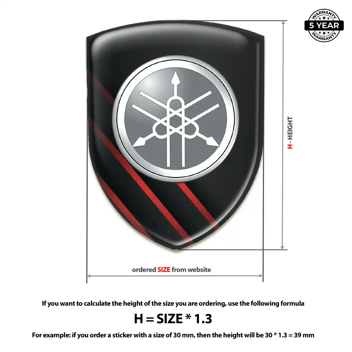Yamaha Emblem Domed Badge Cabin Style