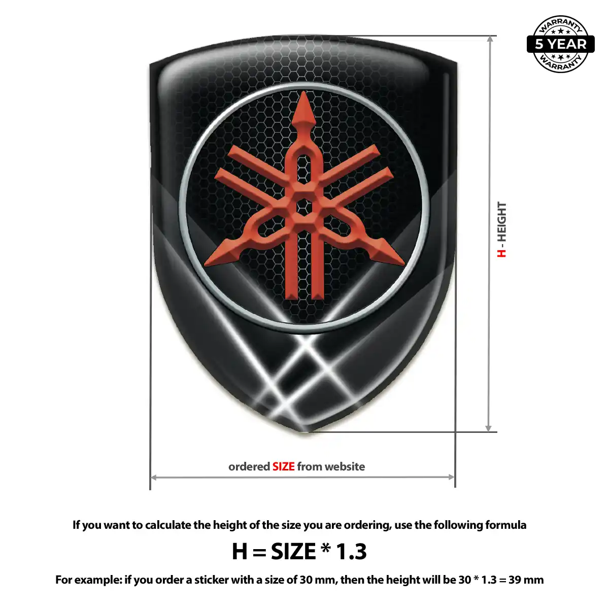 Yamaha Emblem Domed Badge Deluxe Edition