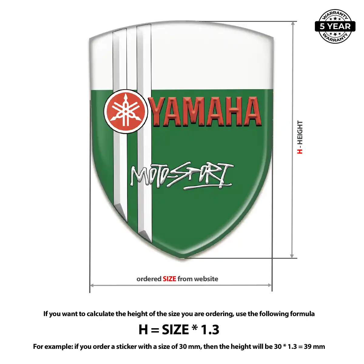 Yamaha Emblem Domed Badge Elite Finish