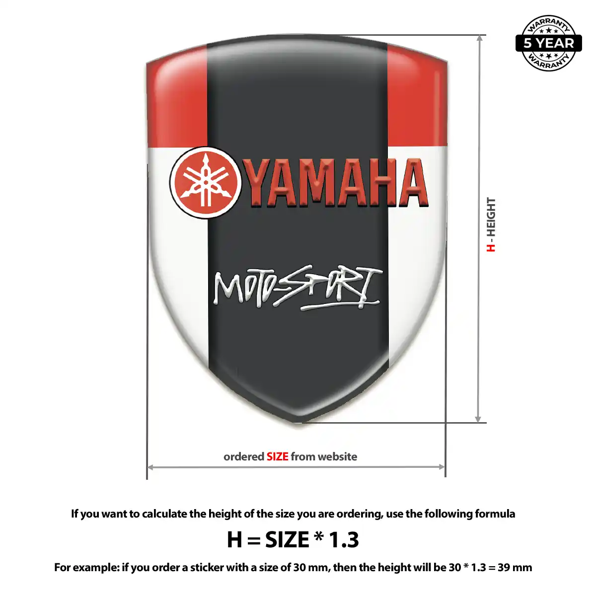 Yamaha Emblem Domed Badge Interior Elegance