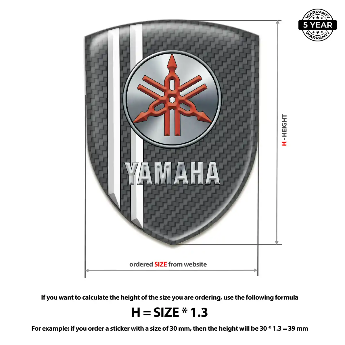 Yamaha Emblem Domed Badge Marked Edition