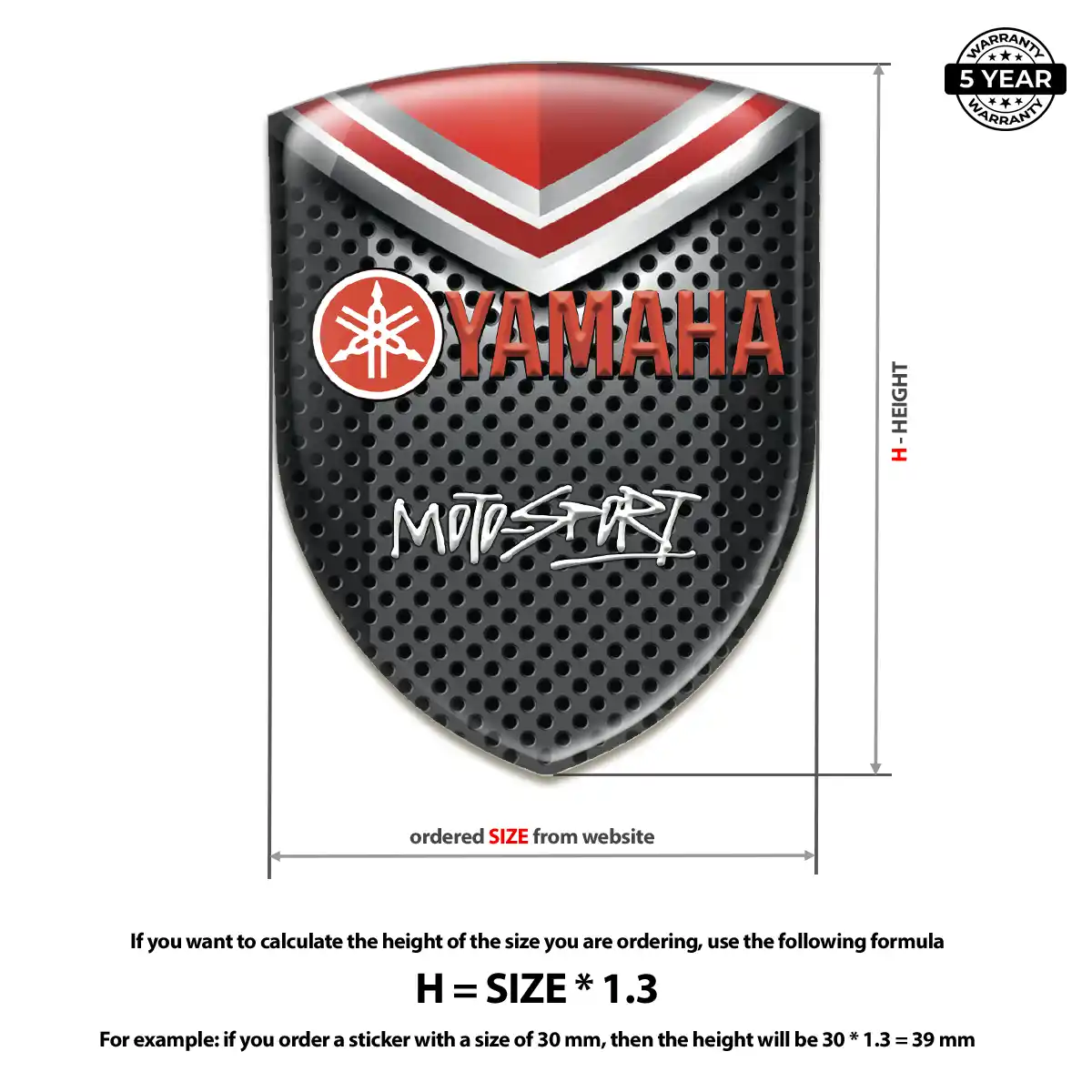 Yamaha Emblem Domed Badge Performance Style