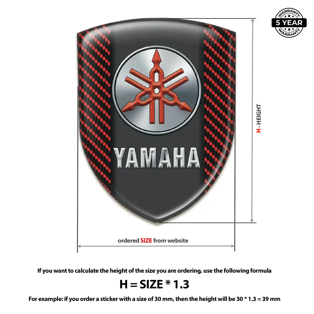 Yamaha Emblem Domed Badge Prestige Line