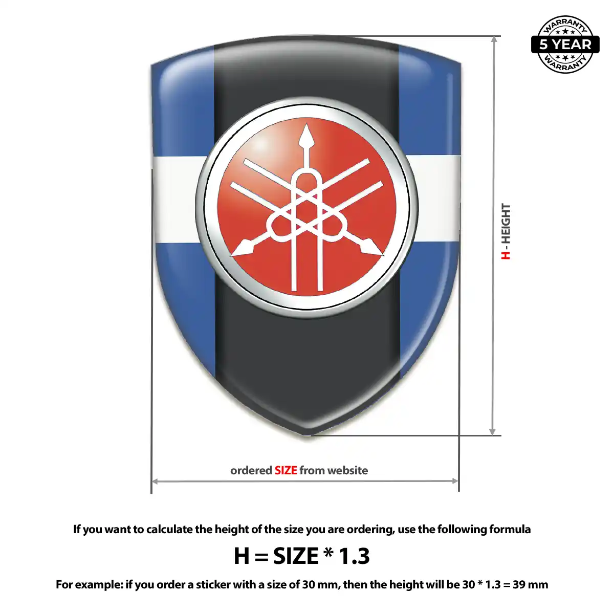 Yamaha Emblem Domed Badge Prime Quality