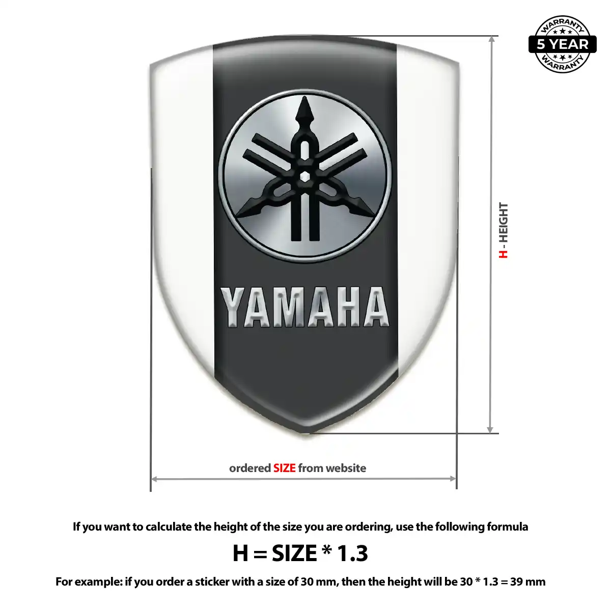 Yamaha Emblem Domed Badge Refined Design